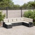 Set de sofás de jardín y cojines 8 piezas ratán sintético