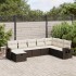 Set sofás de jardín 8 piezas y cojines ratán sintético