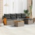 Set de muebles de jardín 6 pzas y cojines ratán sintético