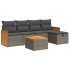 Set de muebles de jardín 6 pzas y cojines ratán sintético