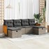 Set de muebles de jardín 6 pzas y cojines ratán sintético