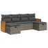 Set de muebles de jardín 6 pzas y cojines ratán sintético