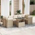 Set de sofás de jardín y cojines 8 piezas ratán sintético