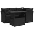 Set de muebles de jardín 5 pzas y cojines ratán sintético