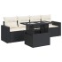 Set de muebles de jardín 5 pzas y cojines ratán sintético