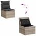 Set de sofás de jardín 7 pzas con cojines ratán PE gris