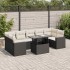 Set de sofás de jardín y cojines 8 piezas ratán sintético