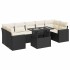 Set de sofás de jardín y cojines 8 piezas ratán sintético