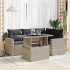 Set de sofás jardín y cojines 5 pzas ratán sintético gris