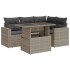 Set de sofás jardín y cojines 5 pzas ratán sintético gris