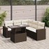Set sofás de jardín 6 piezas y cojines ratán sintético
