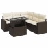 Set sofás de jardín 6 piezas y cojines ratán sintético