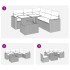 Set sofás de jardín 6 piezas y cojines ratán sintético