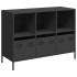 Aparador de acero laminado en frío negro 101,5x39x73,5