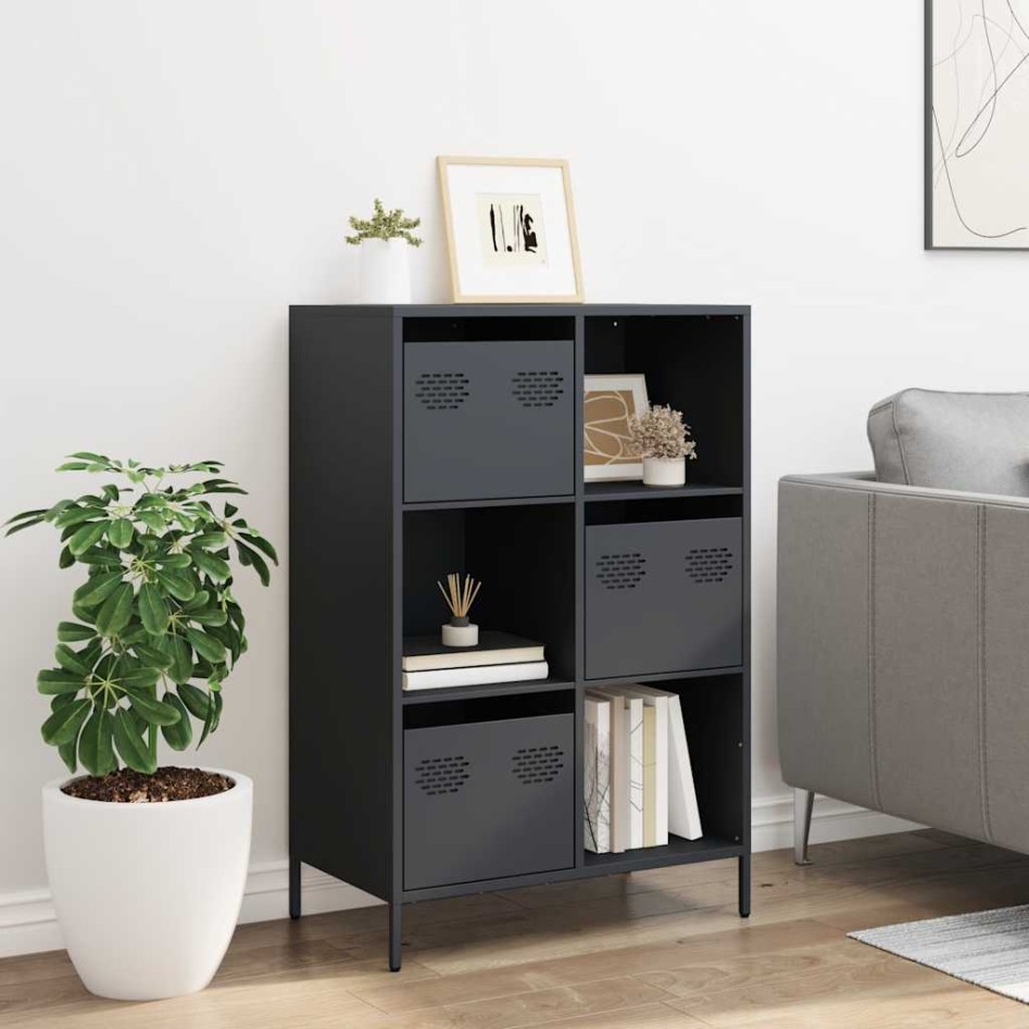 Aparador de acero gris antracita 68x39x103,5