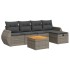 Set de muebles de jardín 6 pzas y cojines ratán sintético