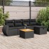 Set de sofás de jardín 6 piezas y cojines ratán sintético