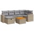 Set sofás de jardín 7 piezas y cojines ratán sintético