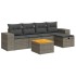 Set de muebles de jardín 6 pzas y cojines ratán sintético