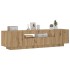 Mueble de TV luces LED madera roble artisan 160x35x40