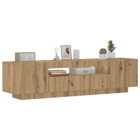 Mueble de TV luces LED madera roble artisan 160x35x40