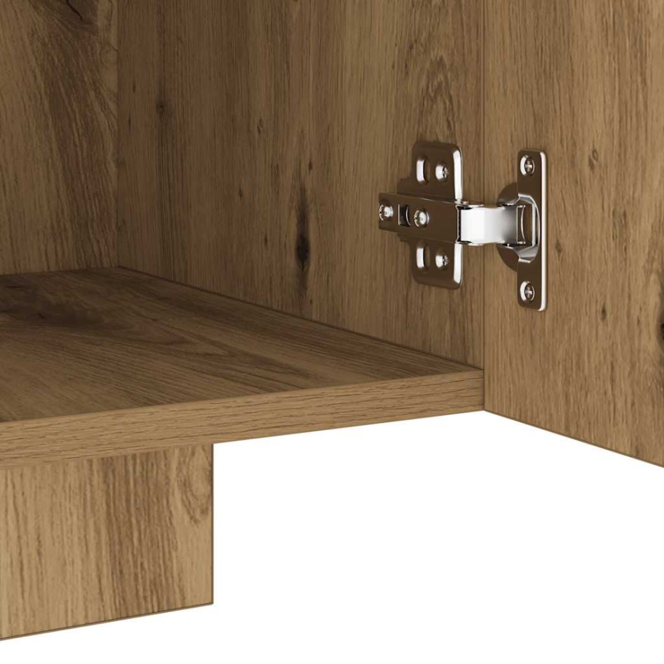 Mueble de TV luces LED madera roble artisan 160x35x40