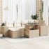 Set sofás de jardín 7 piezas y cojines ratán sintético
