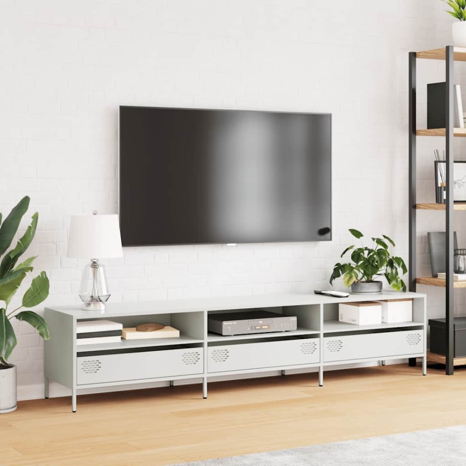 Mueble para TV acero laminado en frío blanco 202x39x43,5