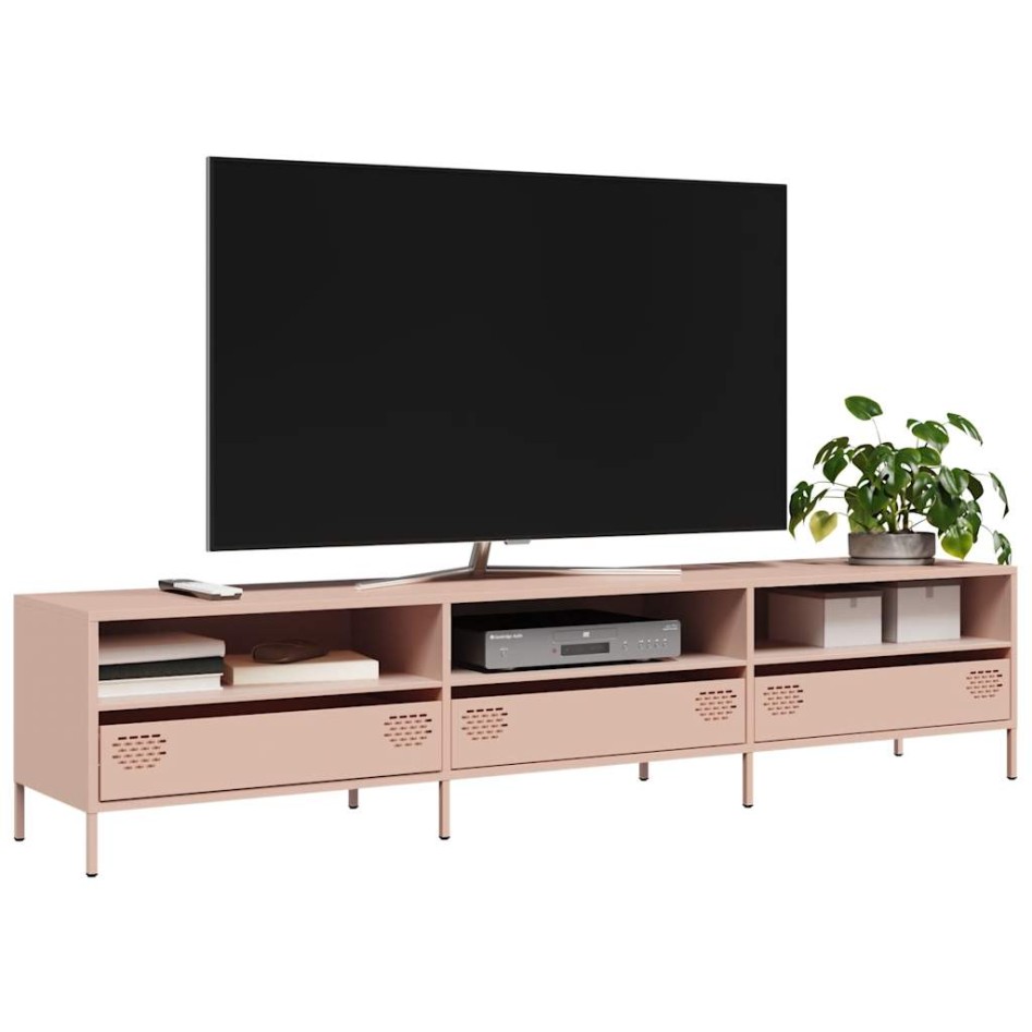 Mueble para TV acero laminado en frío rosa 202x39x43,5
