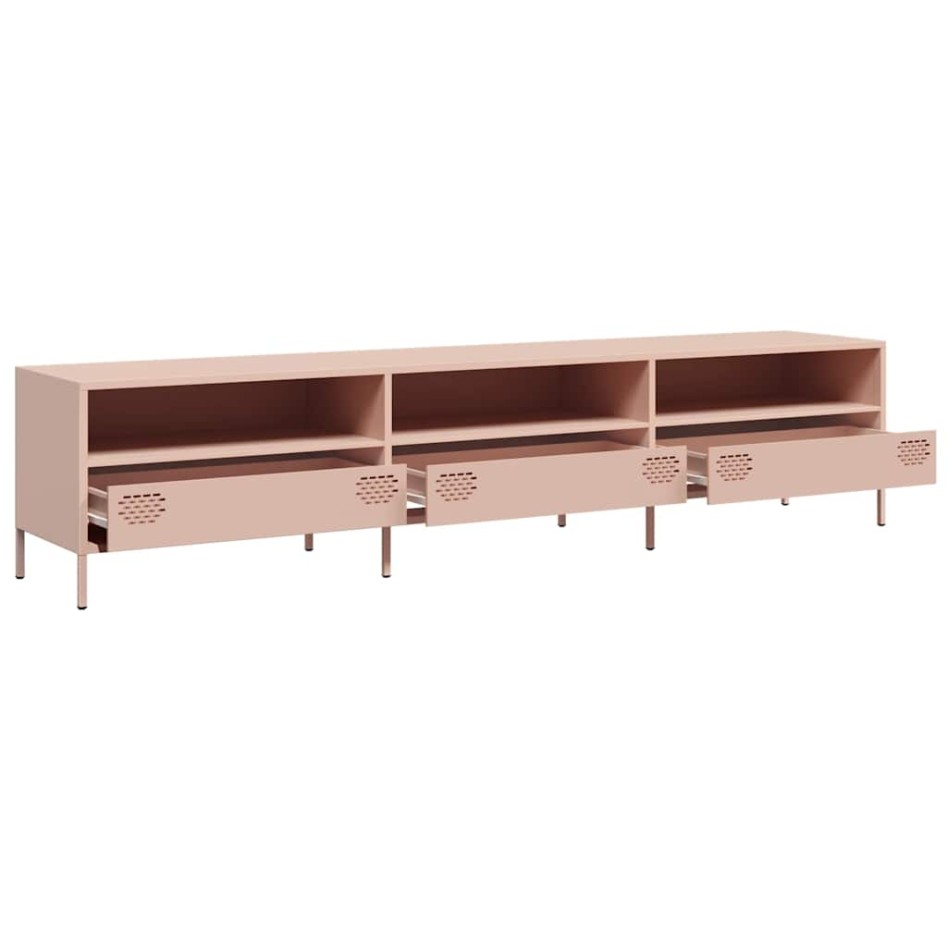 Mueble para TV acero laminado en frío rosa 202x39x43,5