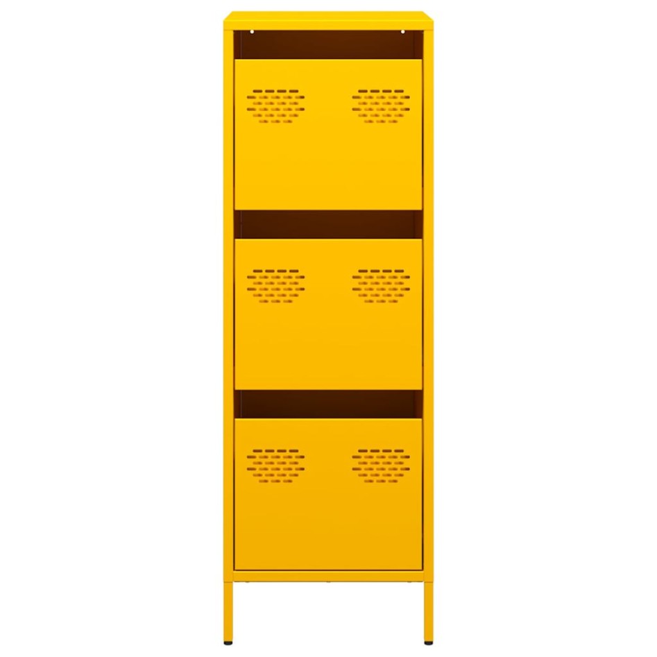Aparador de acero amarillo mostaza 39x35x103,5