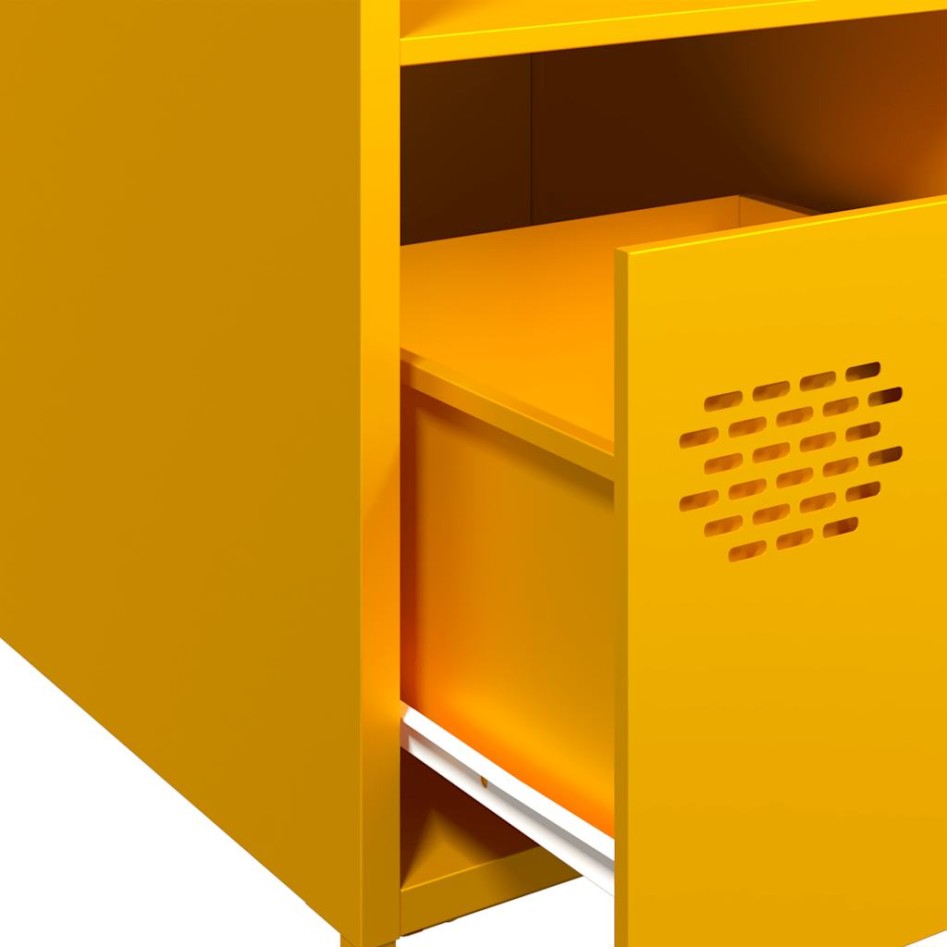 Aparador de acero amarillo mostaza 35x39x103,5