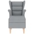 Sillón con reposapiés tela gris