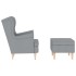 Sillón con reposapiés tela gris