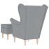 Sillón con reposapiés tela gris