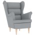 Sillón con reposapiés tela gris
