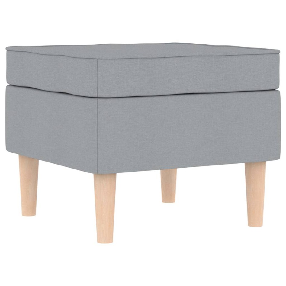 Sillón con reposapiés tela gris