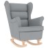 Silla mecedora de tela gris claro 74x90x102
