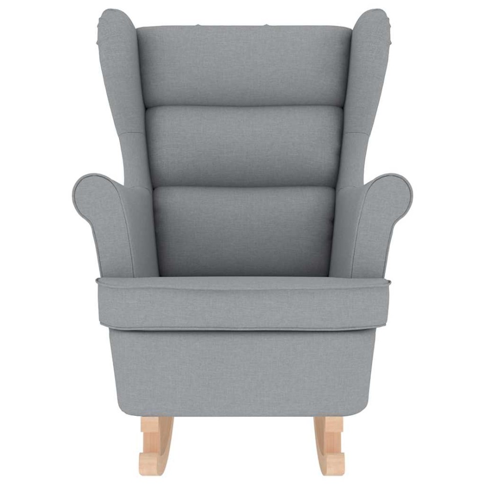 Silla mecedora de tela gris claro 74x90x102