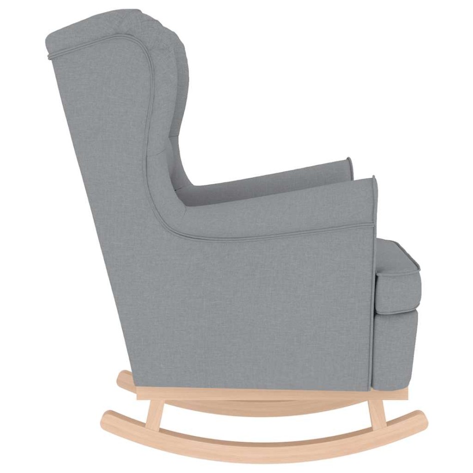 Silla mecedora de tela gris claro 74x90x102