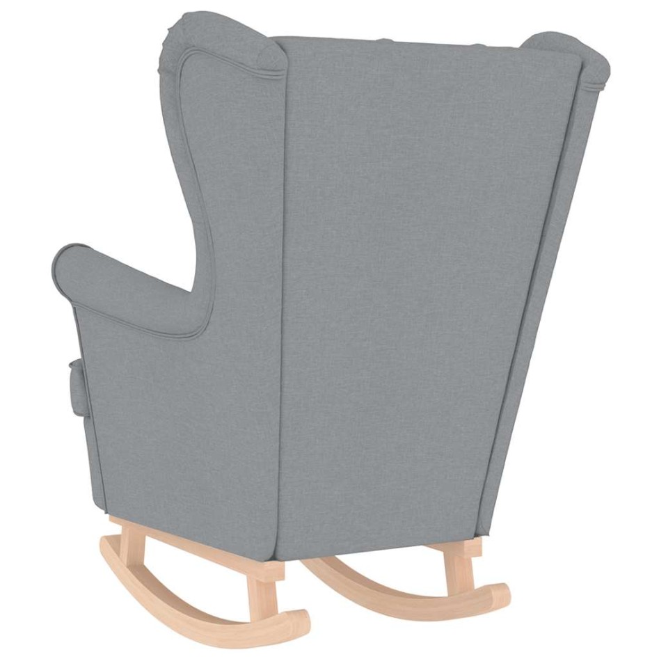 Silla mecedora de tela gris claro 74x90x102