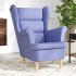 Sillón de tela azul vaquero 74x84x100