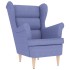 Sillón de tela azul vaquero 74x84x100