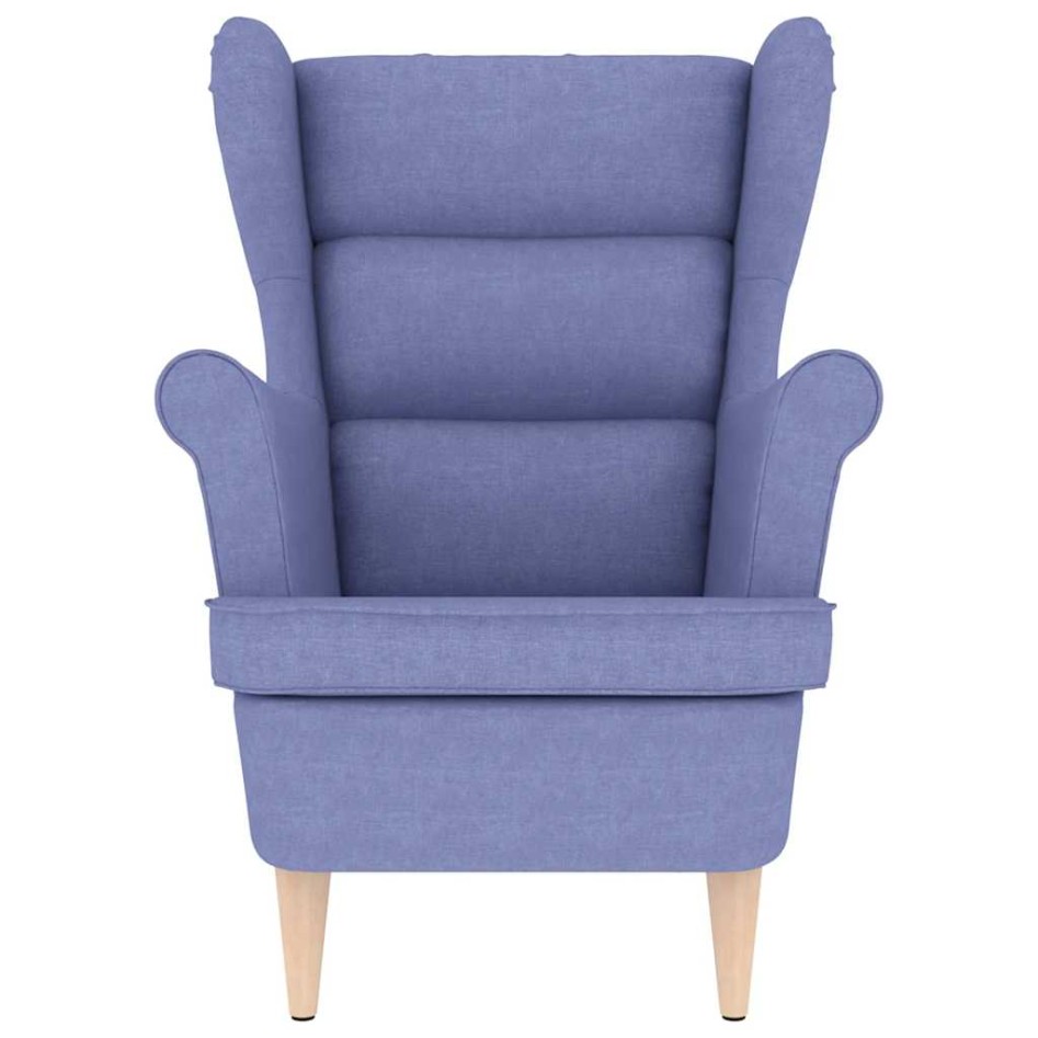 Sillón de tela azul vaquero 74x84x100