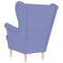Sillón de tela azul vaquero 74x84x100