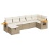 Set sofás de jardín 7 piezas y cojines ratán sintético