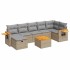 Set de sofás de jardín y cojines 8 piezas ratán sintético