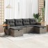 Set de muebles de jardín 6 pzas y cojines ratán sintético
