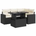 Set de muebles de jardín 5 pzas y cojines ratán sintético