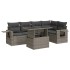 Set de muebles de jardín 6 pzas y cojines ratán sintético